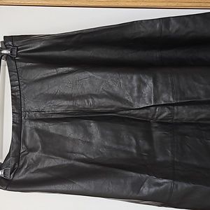 Black leather faux skirt